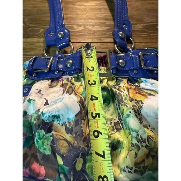 Vtg Wilsons Leather exotic floral purse bag pocketbook with buckle Trim patent l - Picture 8 of 8